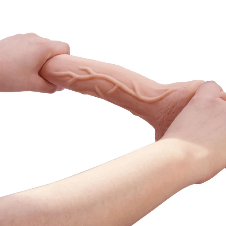 Dildo BAILE BW-008039NR, realistyczny TPR, zakrzywiony, wodoodporny, 10,2''