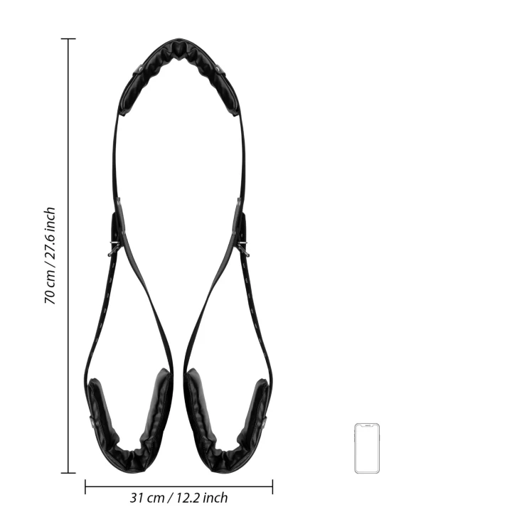 Uprząż na Uda z Regulowanymi Paskami - Wyściełane, Skóra PU, Stalowe Pierścienie D
