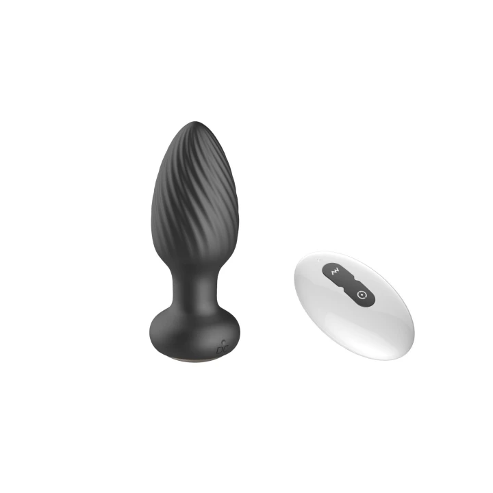 Wtyczka analna rotacyjna zdalnie sterowana, silikonowa, 3,5 cm, wibracje