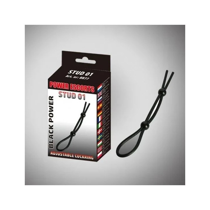 Pierścień erekcyjny regulowany Stud 01, czarny, elastyczny i solidny