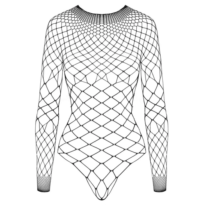 Body COTTELLI LINGERIE, siateczkowe, zmysłowe, glamour design z długimi rękawami