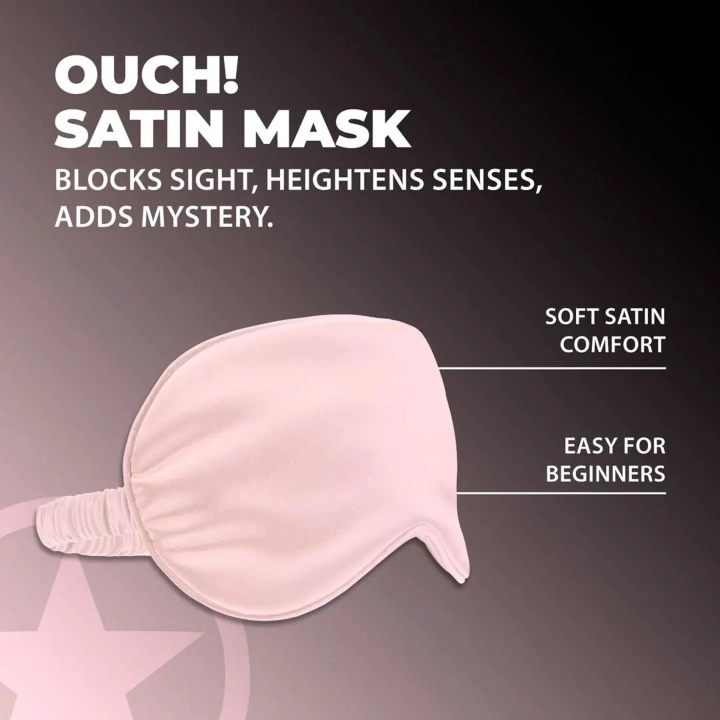 Opaska na oczy Satin - Powder Pink | satyna, elastyczna, miękka konstrukcja