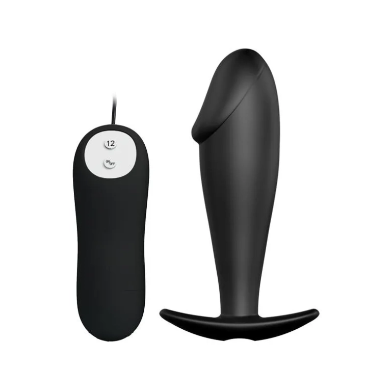 Korek analny PRETTY LOVE - silikonowy, 12 funkcji wibracji, wodoodporny