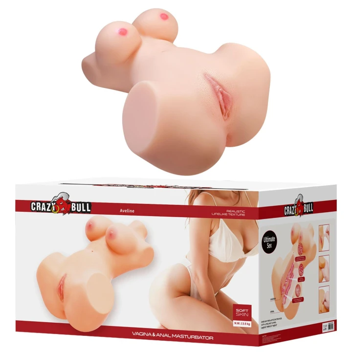 Masturbator intymny Crazy Bull Aveline, realistyczna struktura, komfortowe doznania