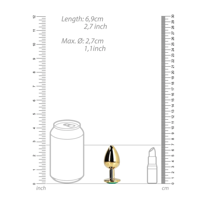 Zatyczka analna Ouch! - Mała, metalowa, z klejnotową podstawą, wodoodporna
