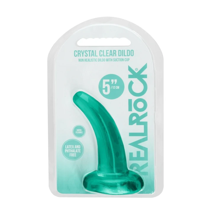 Dildo przezroczyste Real Rock CRYSTAL CLEAR, 4.5", przyssawka, wodoodporne, TPE