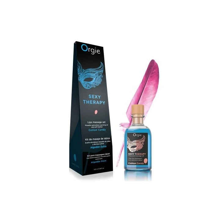 Zestaw do masażu warg - Żel-LIPS, zapach bawełny, 100 ml, z piórem i przewodnikiem