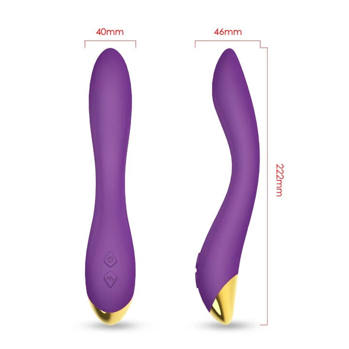 Wibrator ergonomiczny Flamingo Purple, 9 trybów wibracji, wodoodporny, silikonowy