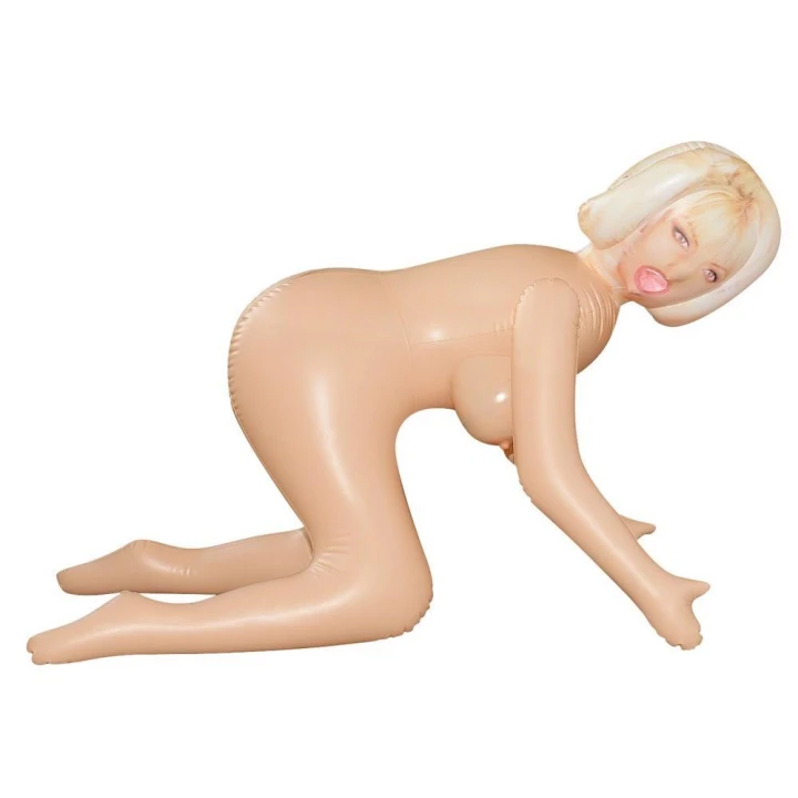 Lalka seksualna PVC Anna - 130 cm, trzy otwory, nieoddmuchiwane włosy