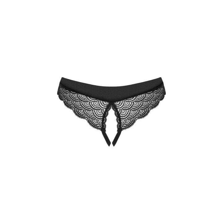 Figi otwarte OBSESSIVE M/L, koronkowe, elastyczny materiał, połyskująca zawieszka