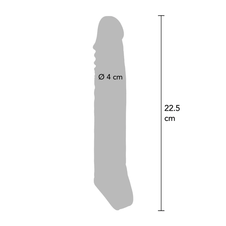Sleeve powiększający TOYJOY Get Real, TPE, 22.5 cm długości, rozmiar XLarge, transparentny