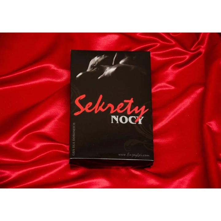 Gra erotyczna Gry-Gra SEKRETY NOCY z kajdankami, wibratorem i kartami przyjemności