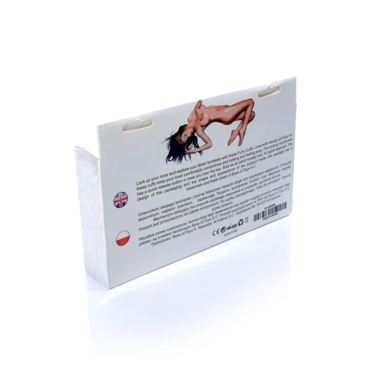 Kajdanki Fetish B - Metalowe z regulacją, pluszowe osłony, 7 cm średnicy