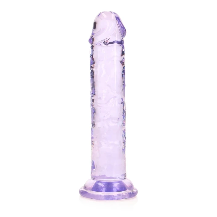 Dildo REALROCK CRYSTAL CLEAR, 6.1'' (15,5 cm), z przyssawką, bez ftalanów, wodoodporne