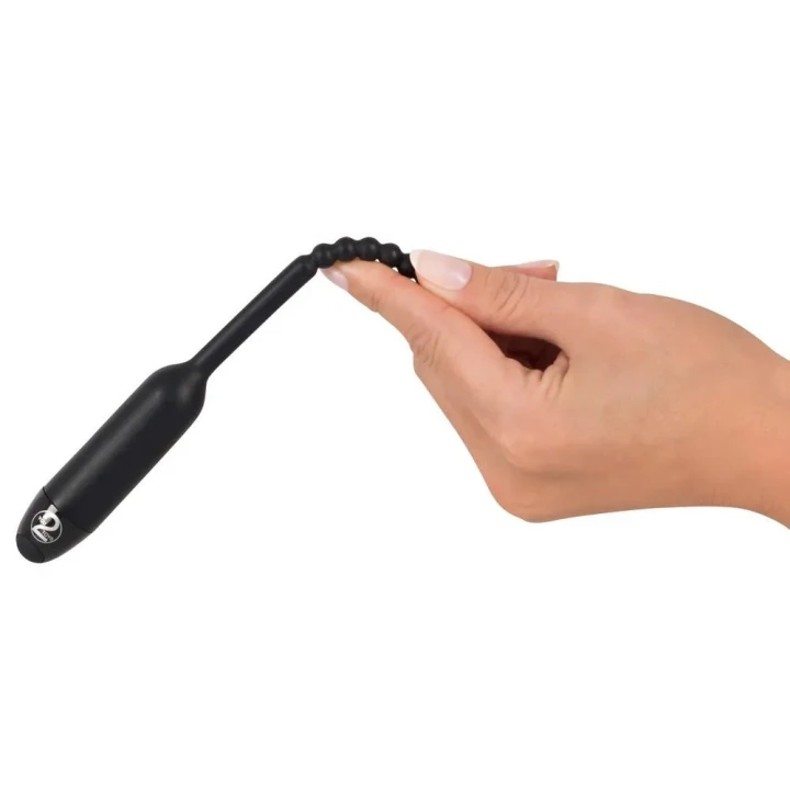 Dilatator cewki moczowej, czarny silikonowy, 7 trybów wibracji, 19 cm długości