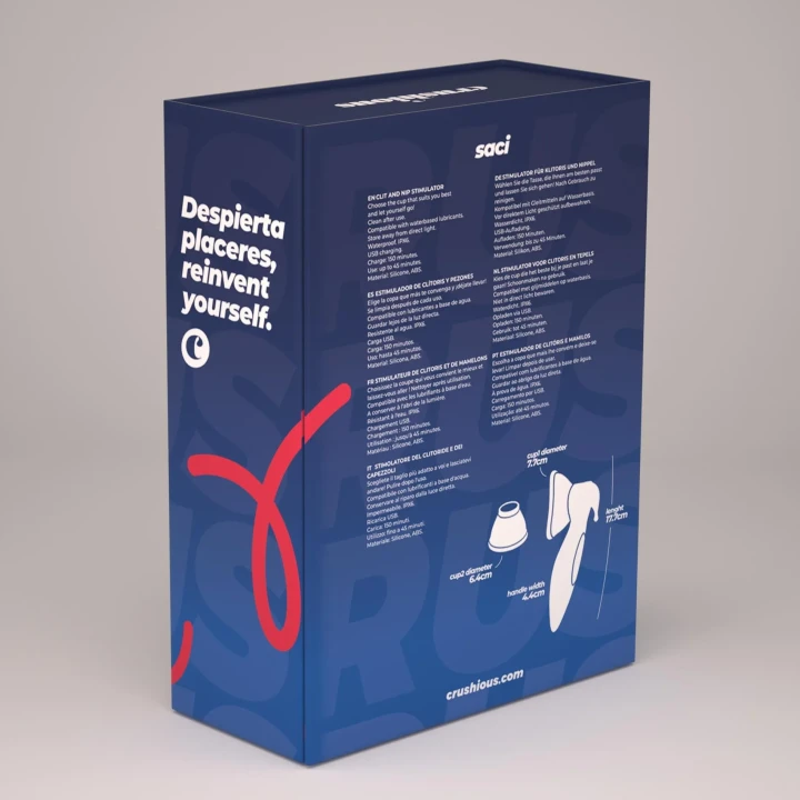 Stymulator ssący Clitoral Saci Crushious – ssanie 7 trybów, lizanie 7/3, wibracje 7/3