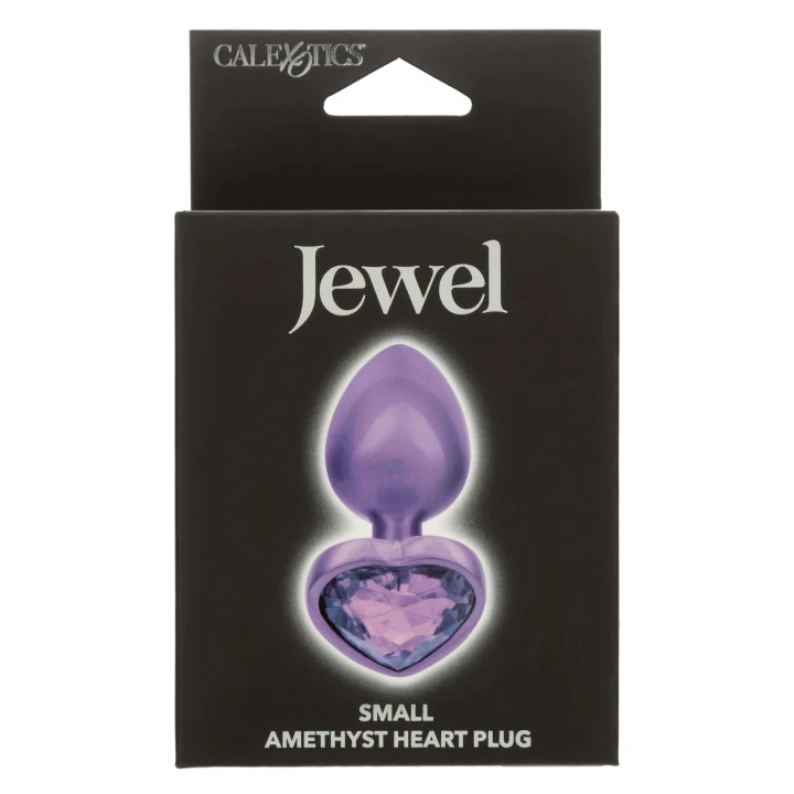 Korek analny Jewel Small – Długość 6 cm, Średnica 3,3 cm, Srebrny z kryształowym sercem