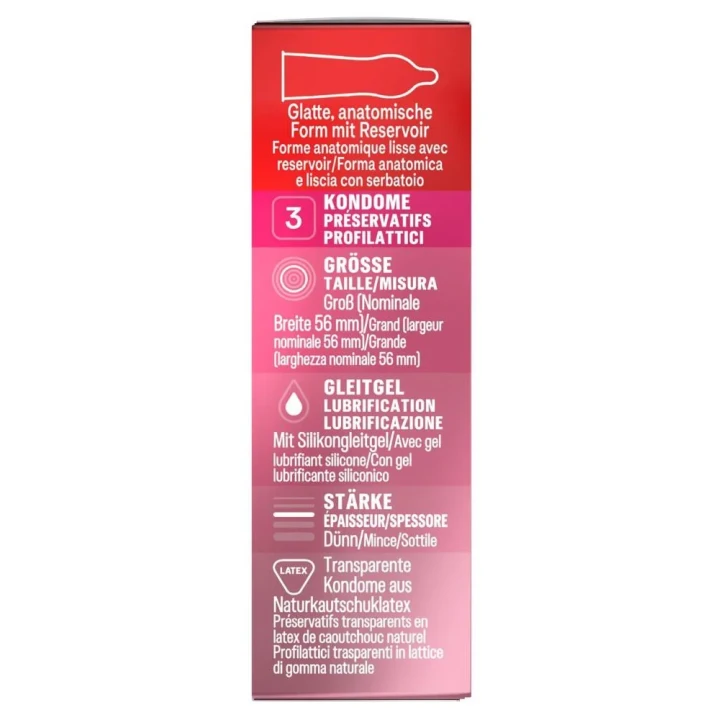 Prezerwatywy Durex Gefühlsecht, 56 mm, 3szt, cienkie i dopasowane latexowe