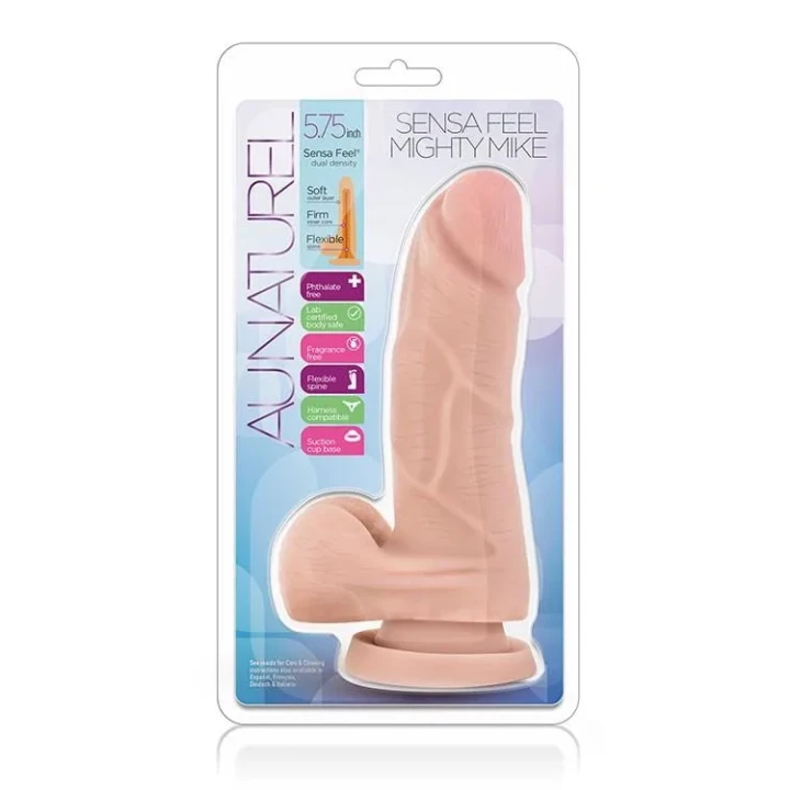 Dildo AU NATUREL Mighty Mike 5.5cali TPE, przyssawka, realistyczna faktura