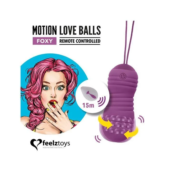 Kulki miłosne - FeelzToys Motion Love, wodoodporne, z pilotem, 7 wzorów wibracji
