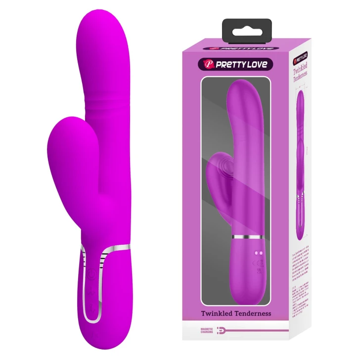 Wibrator króliczek PRETTY LOVE - Mariana, silikonowy, 7 wibracji, 7 thrusting, 4 rolki