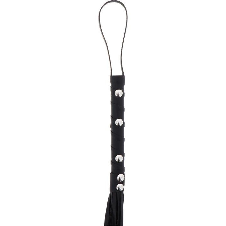 Pejcze BDSM: Short Studded Flogger Whip EXTREME, Skóra PU, Długość 56 cm