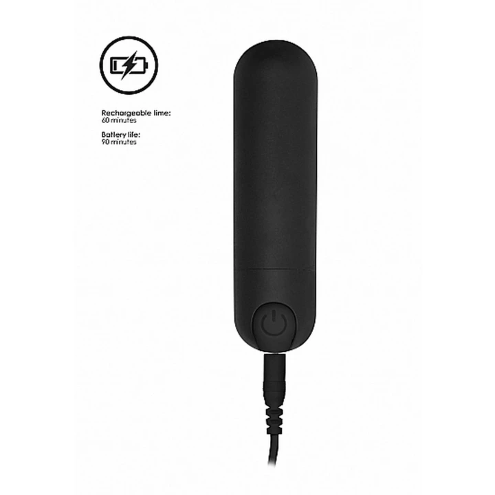 Wibrator pociskowy, USB, 10 trybów wibracji, wodoodporny, czarny
