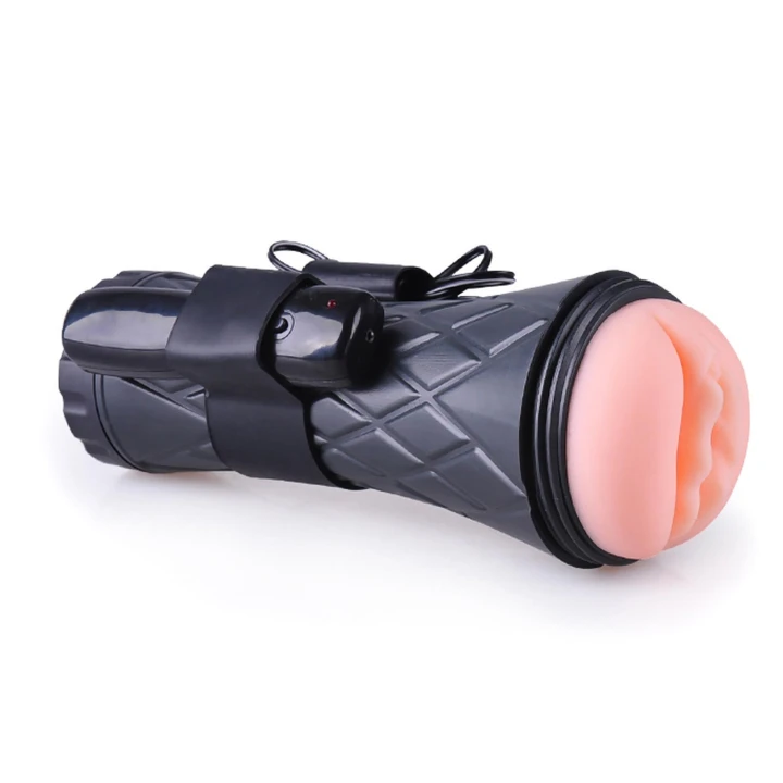 Masturbator wibracyjny Latarka CyberSkin® z regulacją prędkości i intensywnymi wypustkami