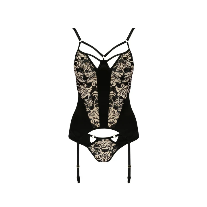 Gorset CASMIR VICTORIA - Oeko-Tex, hipoalergiczny, komfortowy, czarny S/M