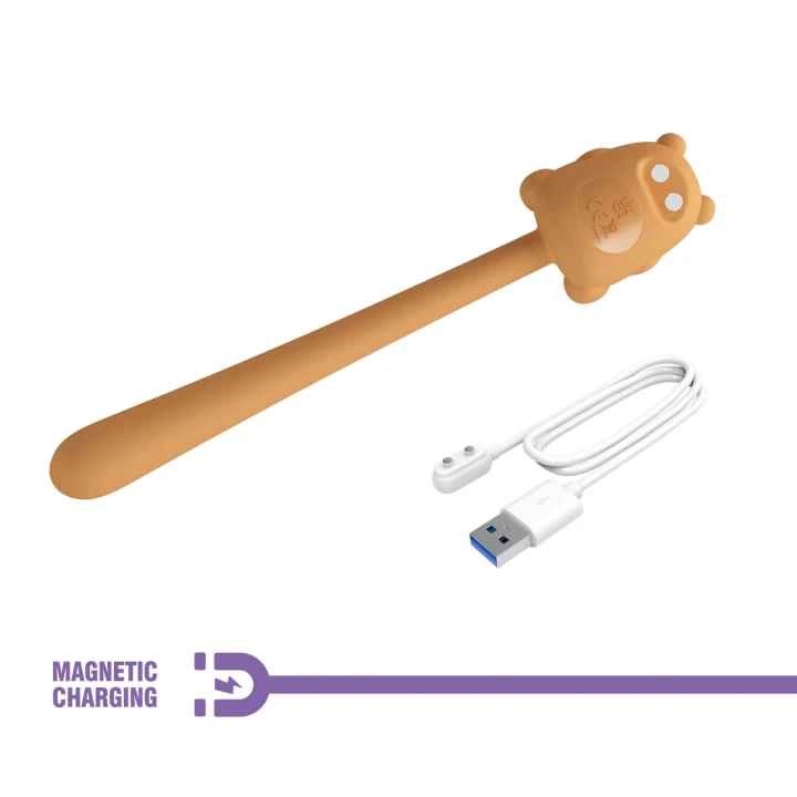 Masażer do ciała Pretty Love Cute Bear, silikon, 7 trybów wibracji, USB magnetyczne