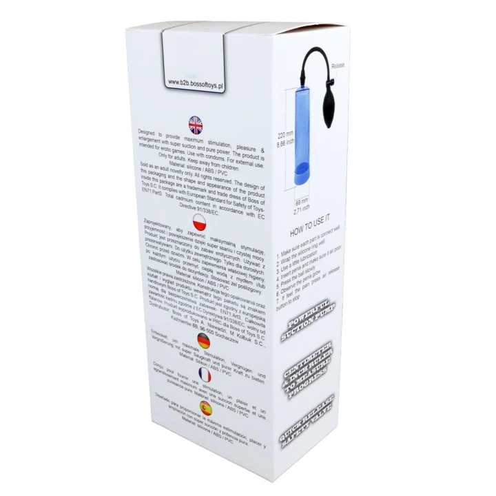 Pompka próżniowa Powerpump - silikon, wodoodporna, długość 22 cm