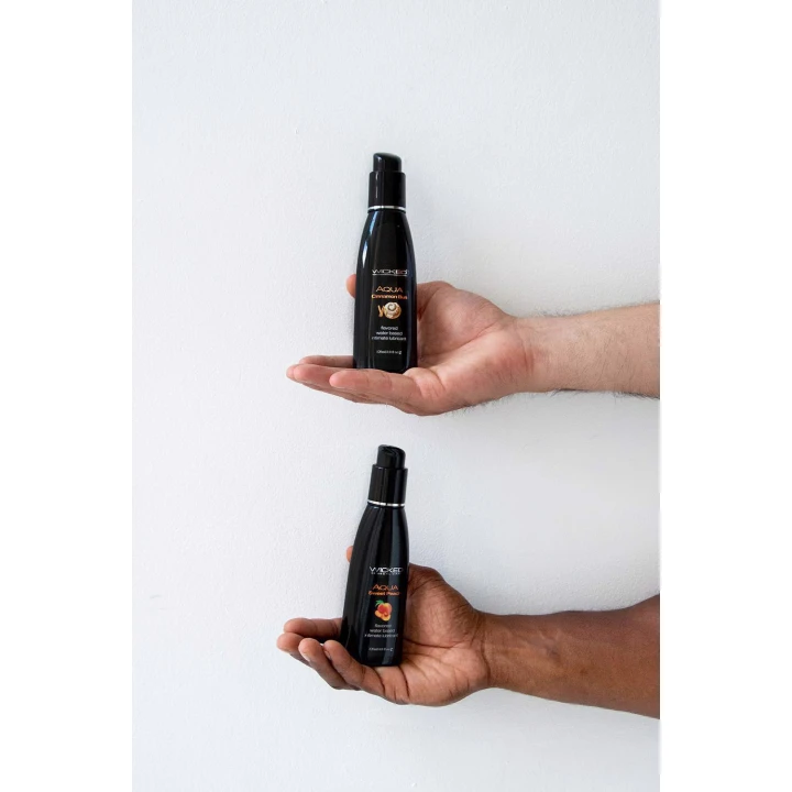 Lubrykant intymny Wicked Aqua 120ml, waterbased, smak brzoskwini, wegański