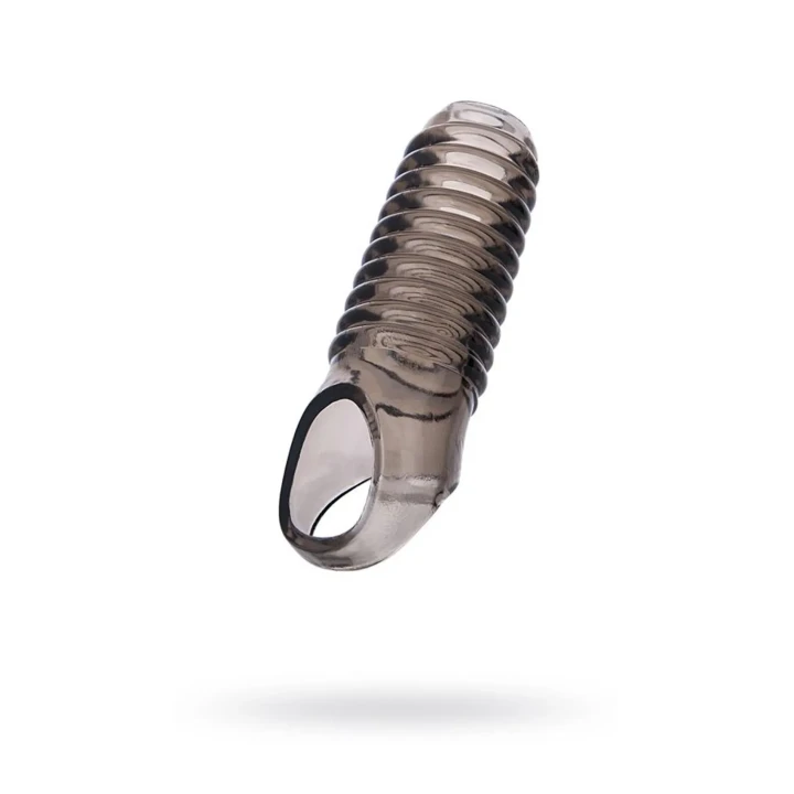 Osłona penisa ToyFa XLover, 11 cm, TPE, przezroczysto-czarny, elastyczna konstrukcja