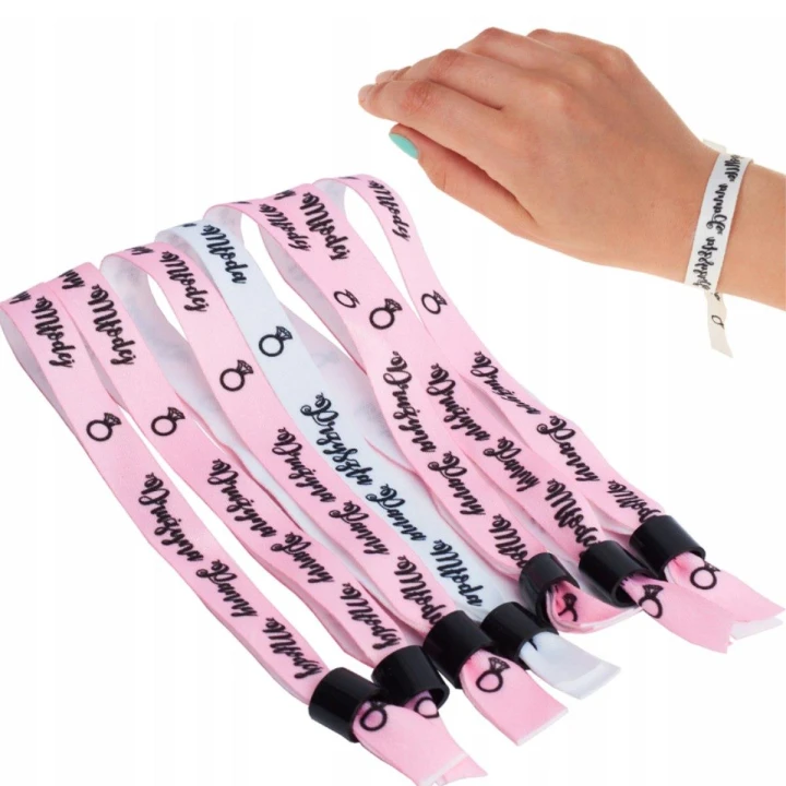 Zestaw opasek na rękę - 9 różowych + 1 biała, idealne na wieczór panieński