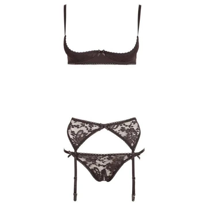 Stanik podwyższający COTTELLI LINGERIE z koronką, riostring, luksusowy komplet 75B