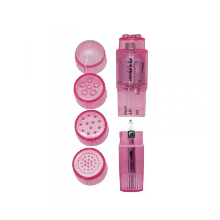 Masażer kieszonkowy Toyz4Lovers, 10 cm, wodoodporny, 4 końcówki wymienne