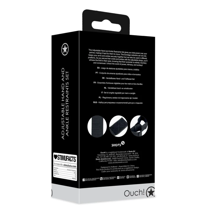 Zestaw regulowanych restrykcji do rąk i kostek, materiał nylonowy, pełna kontrola