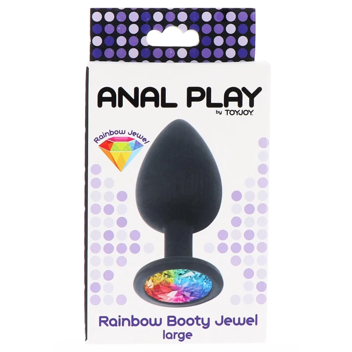 Korek analny TOYJOY Diamond Booty Jewel, silikonowy, 9 cm, czarny z akcentem szlachetnym