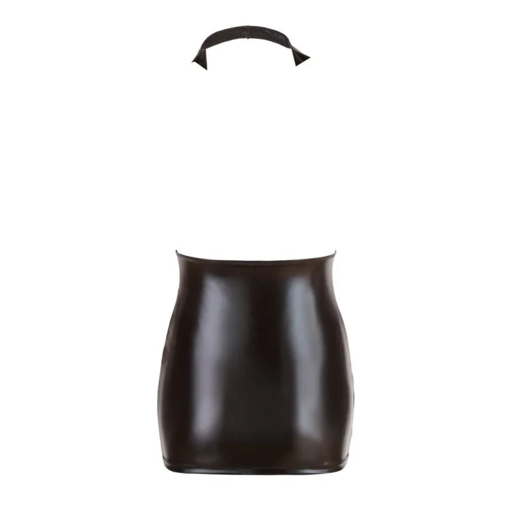 Sukienka wet look COTTELLI LINGERIE, czarna, halter-neck, elegancka i seksowna