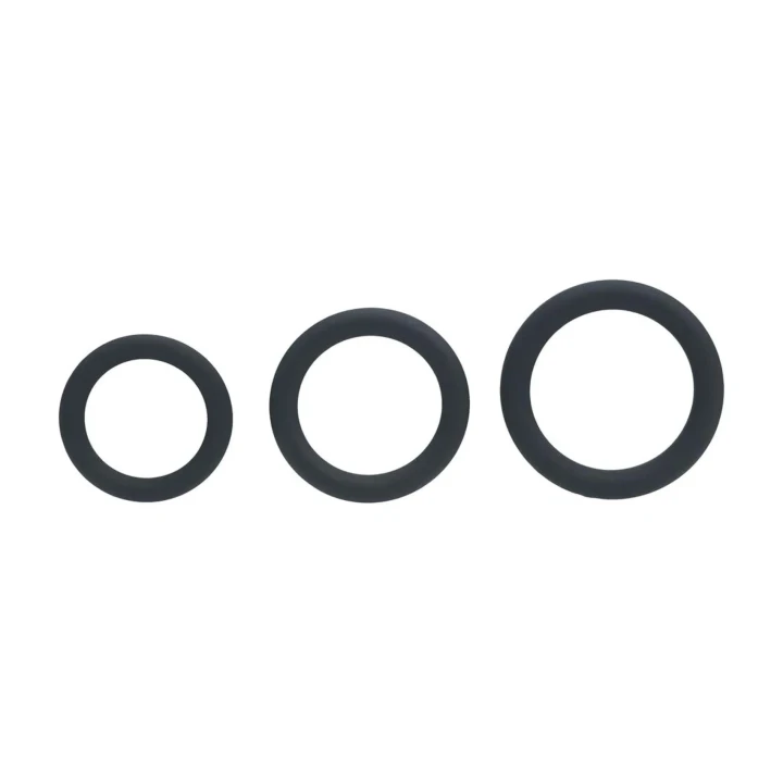 Pierścień erekcyjny LEVELZ – Zestaw 3 szt. XS/S/M, silikon, elastyczny, czarny