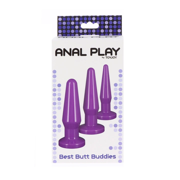 Zestaw plugów analnych - Best Butt Buddies, phthalate free, przyssawki, różne rozmiary