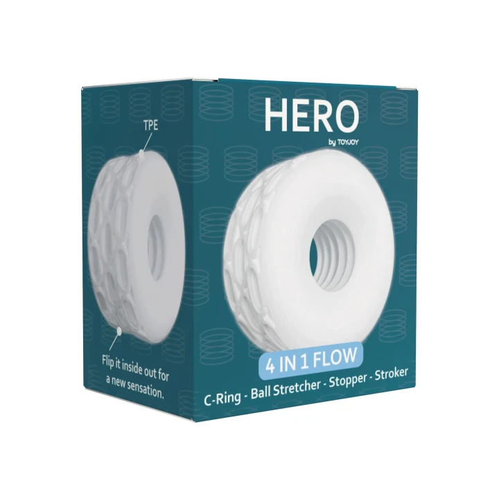 Pierścień do erekcji ToyJoy Hero 4-w-1 – superelastyczny, ergonomiczny, z funkcjami C-Ring i Ball Stretcher