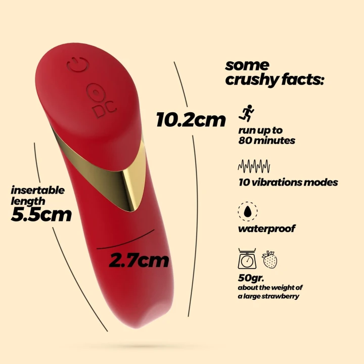 Wibrator punktowy Crushious Blinders, 10 trybów wibracji, silikon, 10,2 cm długości