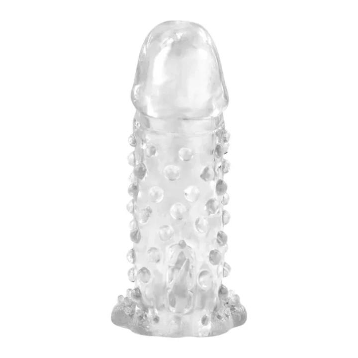 Dildo BAILE - Przezroczysty, 13.5 cm, Zbiornik na stymulację łechtaczki