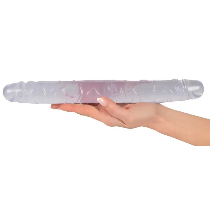 Dildo Crystal Duo – PVC, długość 34 cm, średnica 3,5-4 cm, do stymulacji podwójnej