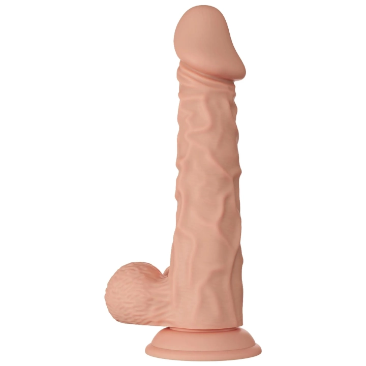 Dildo BAILE - TPR, realistyczne żołędzie, przyssawka, długość 9.4