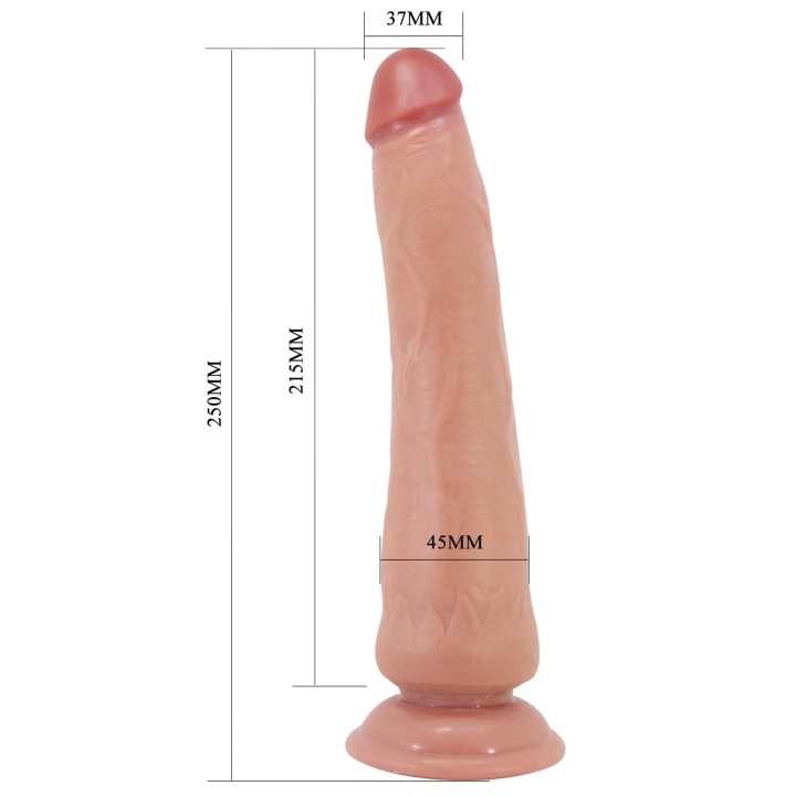 Dildo PRETTY LOVE - TIEMEYER, TPR, 9,8'', przyssawka, realistyczna główka