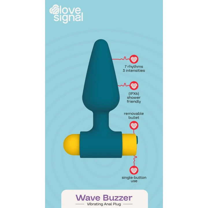 Wibrator analny Dreamtoys Love Signal — silikon, 3 tryby + 7 programów, USB