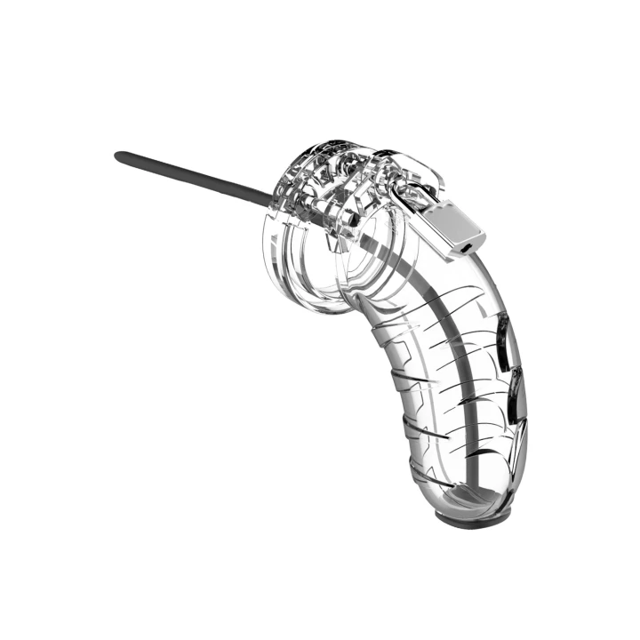 Klatka na penisa Model 16 - Chastity, 4,5 cm, wodoodporna, przezroczysta, silikonowa