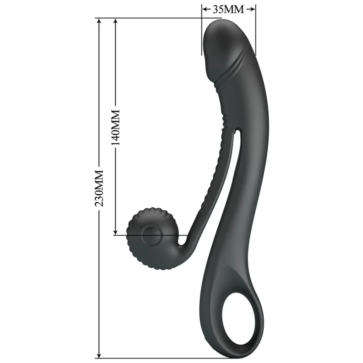 Wibrator do punktu G PRETTY LOVE z teksturowaną główką, czarny, silikonowy